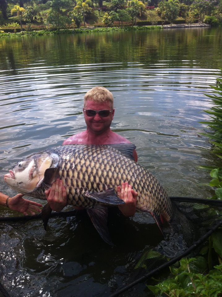James Harris with 80lb of foreign carp