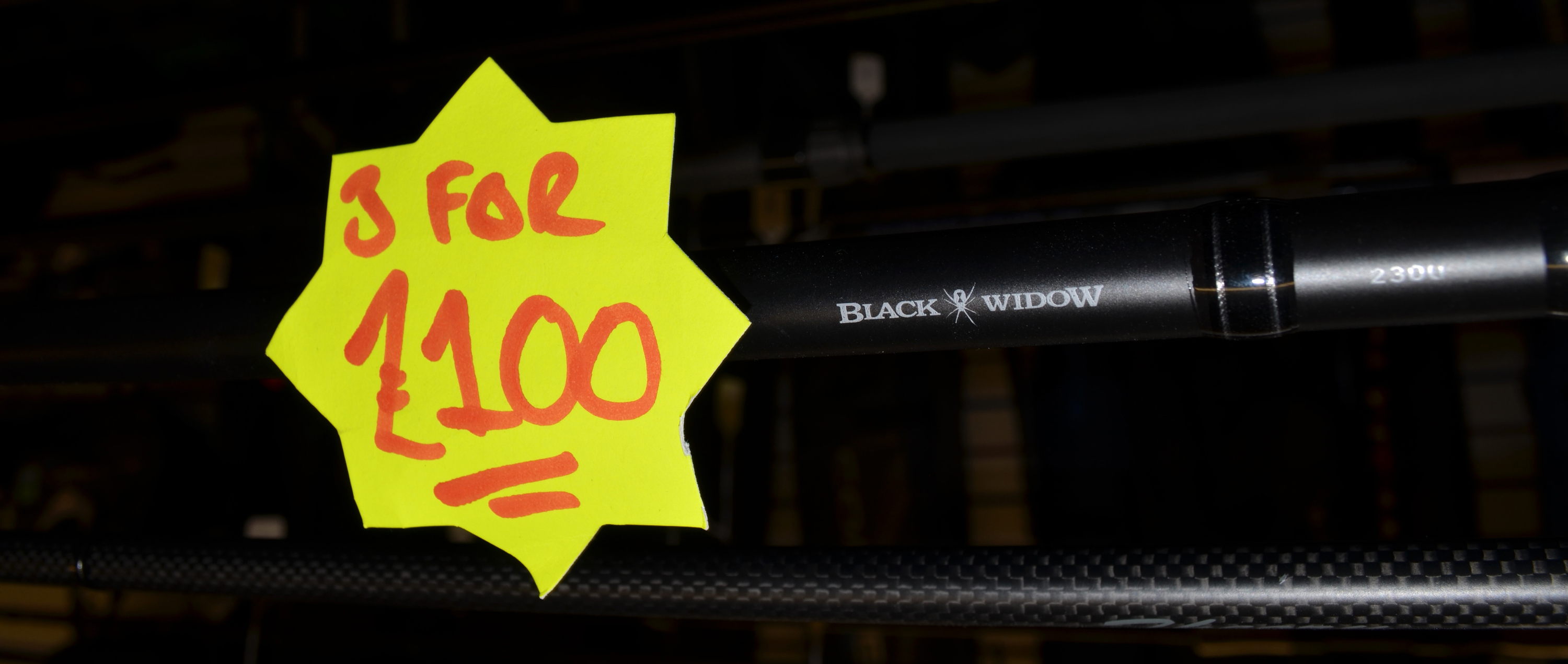 3 Daiwa Black Widdow Carp Rods - ONLY £100!